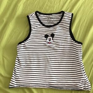 White and black striped Mickey Mouse tank top